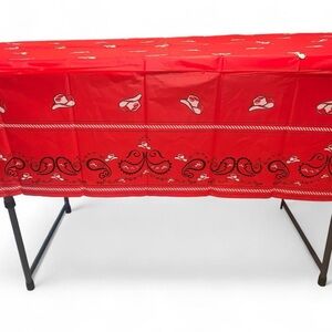 3 Red Paisley Tablecloths
